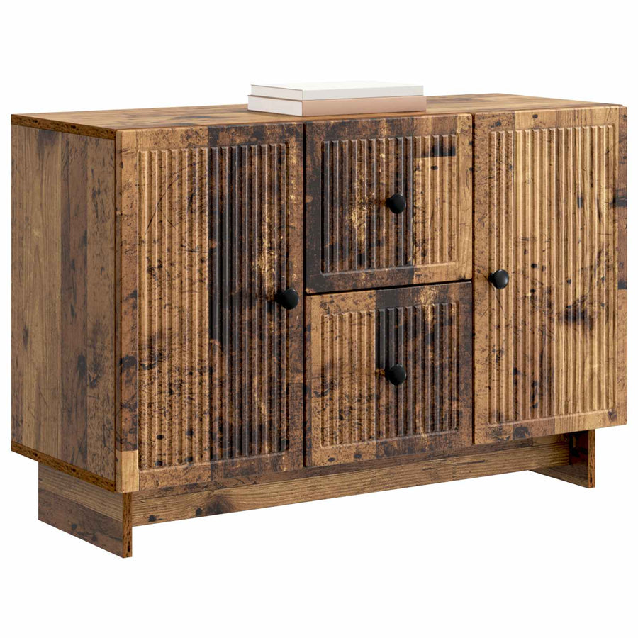 Dressoir met lade Oud hout 89 x 34,5 x 60 cm Bewerkt hout