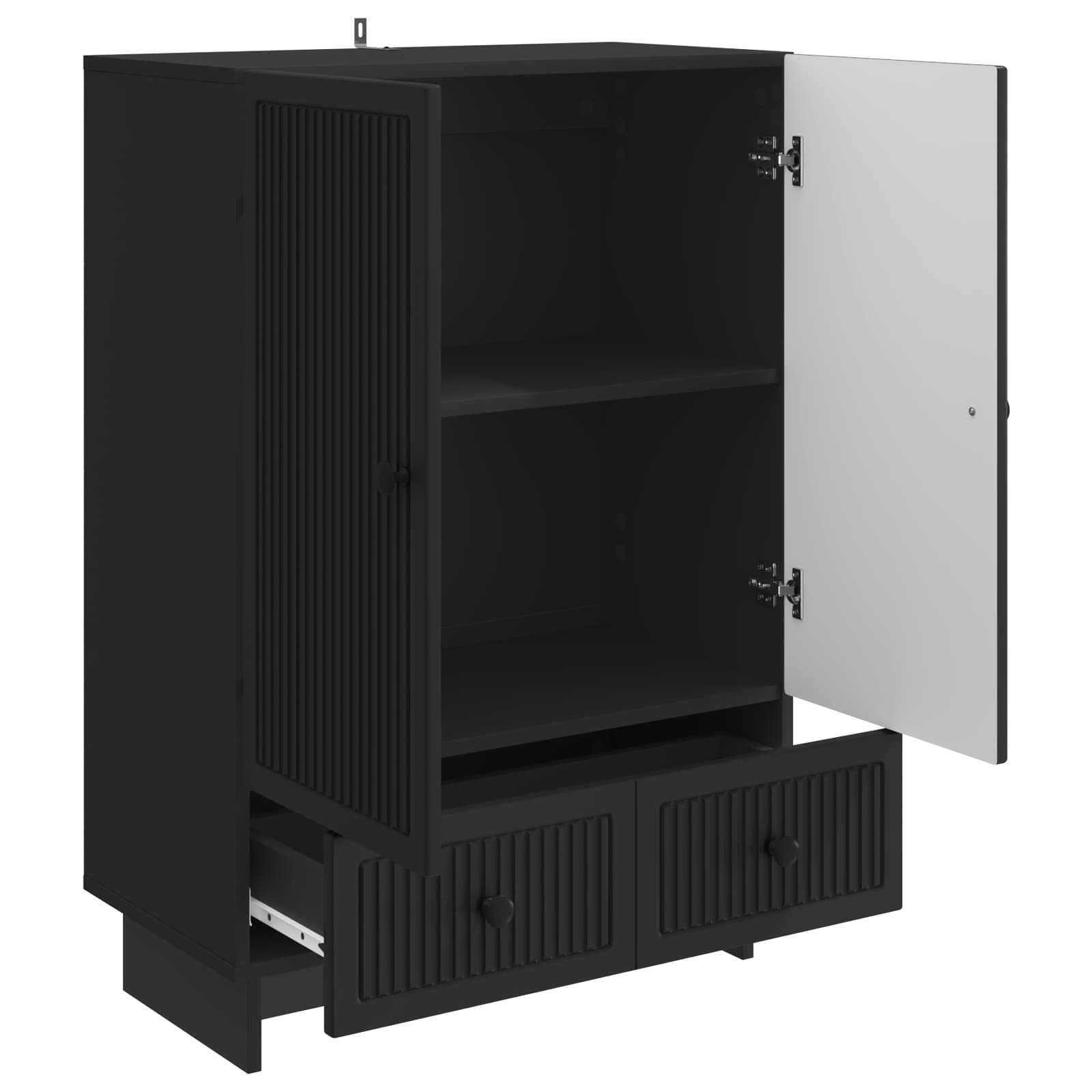 Dressoir Zwart 66 x 34,5 x 95 cm Geconstrueerd hout