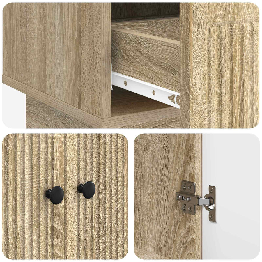 Dressoir Sonoma Eiken 66 x 34,5 x 95 cm Bewerkt hout