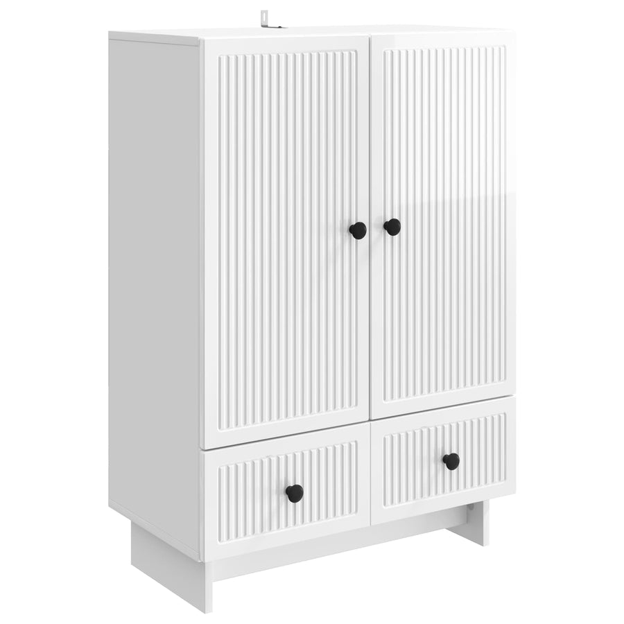 Dressoir Hoogglans Wit 66 x 34,5 x 95 cm Geconstrueerd hout