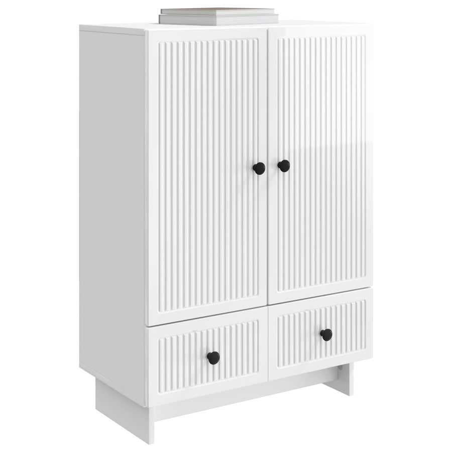 Dressoir Hoogglans Wit 66 x 34,5 x 95 cm Geconstrueerd hout