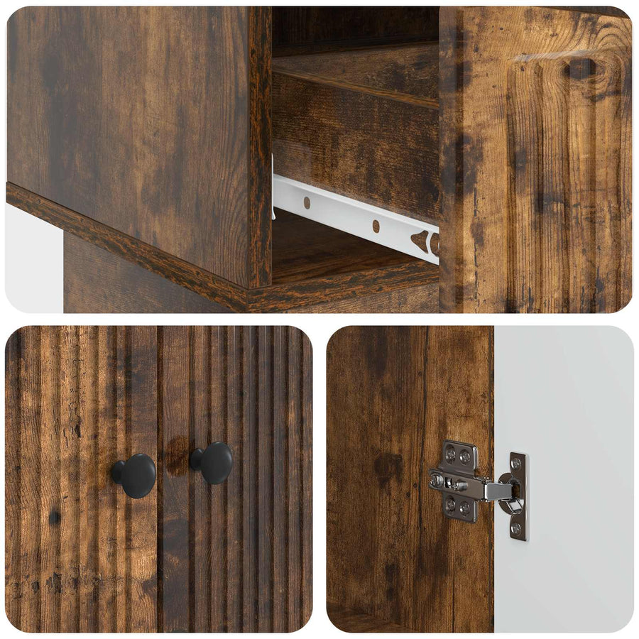 Dressoir Gerookte Eik 66 x 34,5 x 95 cm Geconstrueerd hout
