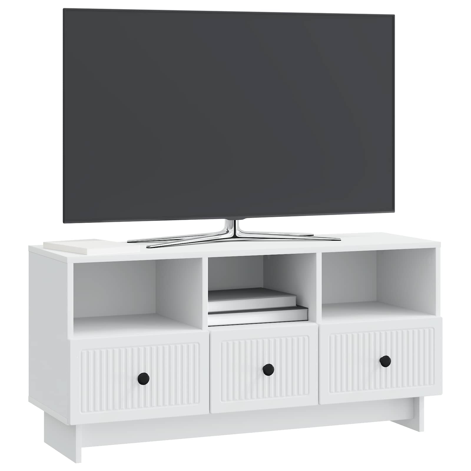 TV-kast met lade Wit 102 x 34,5 x 50 cm Bewerkt hout