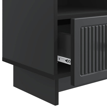 TV-kast met lade Zwart 102 x 34,5 x 50 cm Bewerkt hout