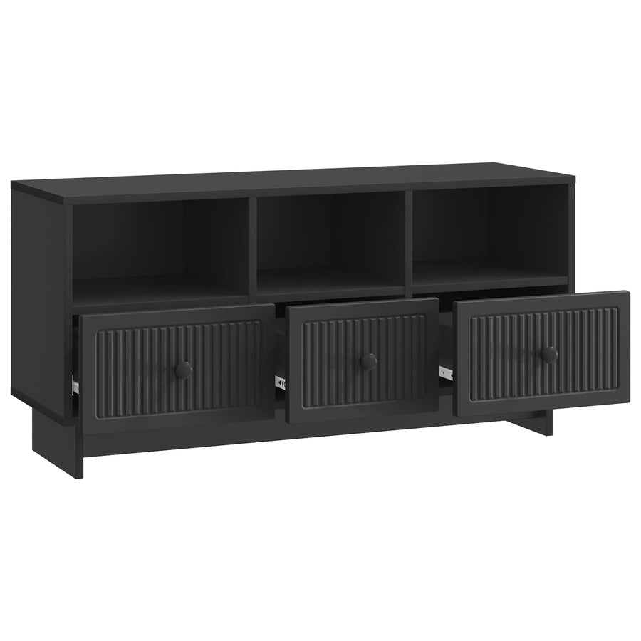 TV-kast met lade Zwart 102 x 34,5 x 50 cm Bewerkt hout