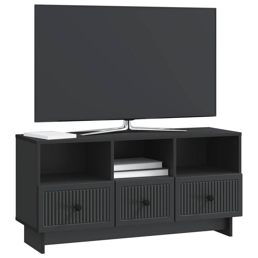 TV-kast met lade Zwart 102 x 34,5 x 50 cm Bewerkt hout