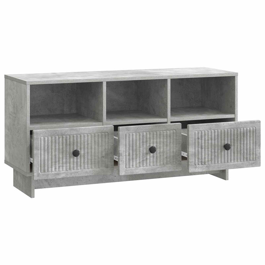 TV-kast met lade Betongrijs 102 x 34,5 x 50 cm Bewerkt hout