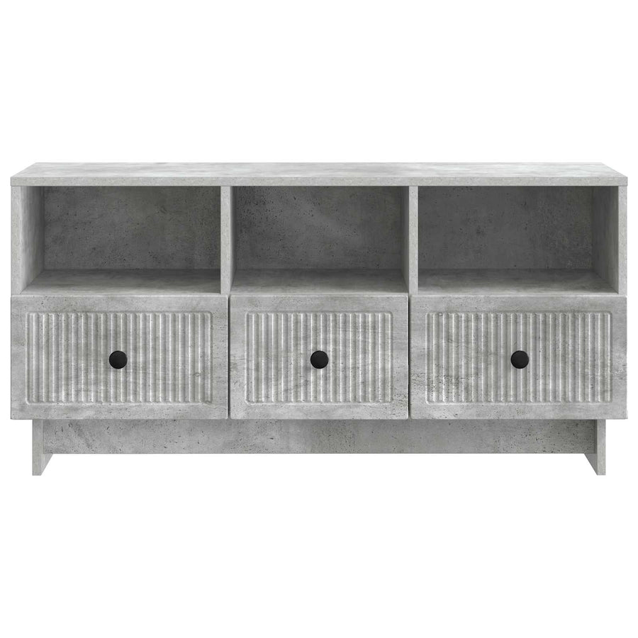 TV-kast met lade Betongrijs 102 x 34,5 x 50 cm Bewerkt hout