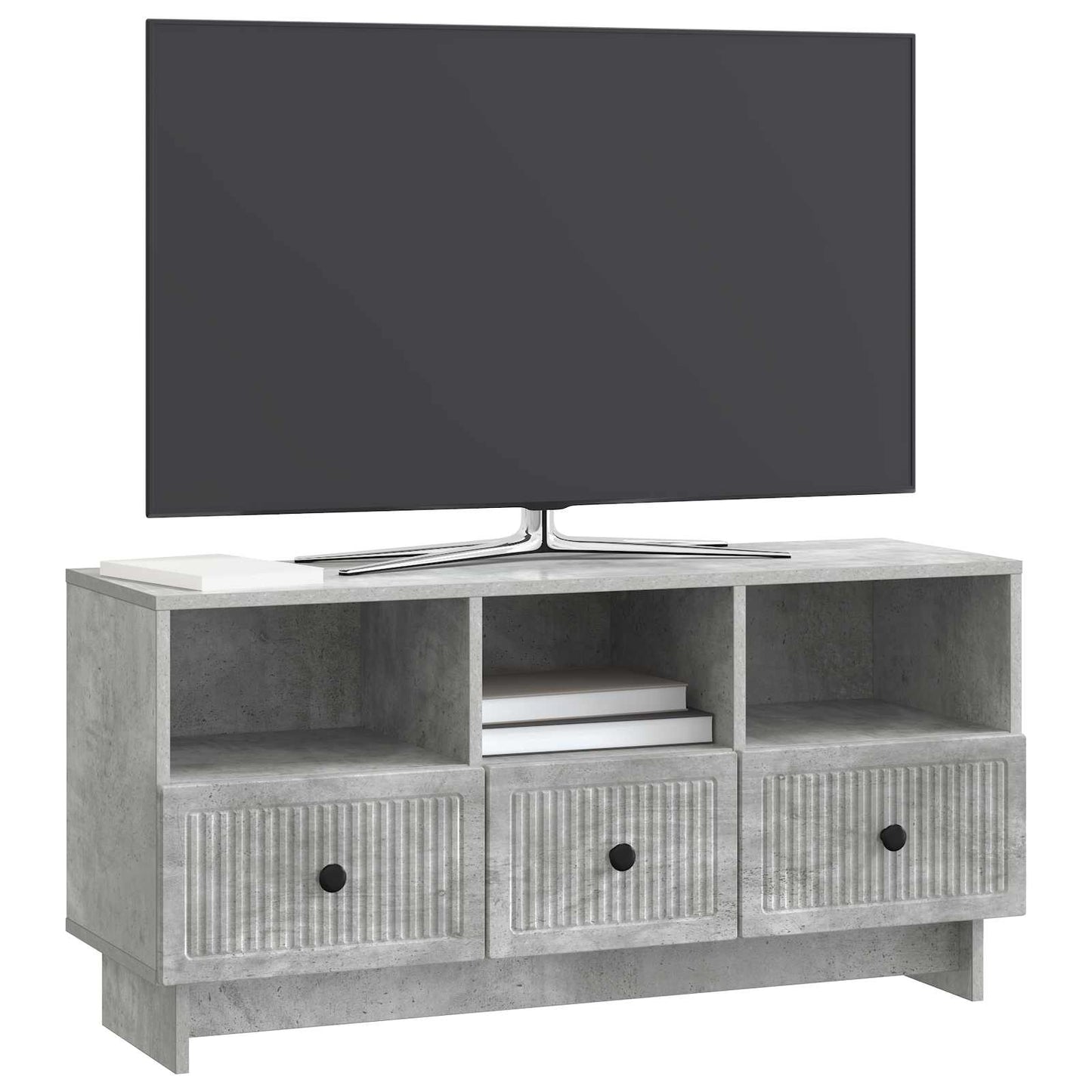 TV-kast met lade Betongrijs 102 x 34,5 x 50 cm Bewerkt hout