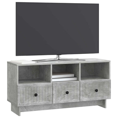 TV-kast met lade Betongrijs 102 x 34,5 x 50 cm Bewerkt hout