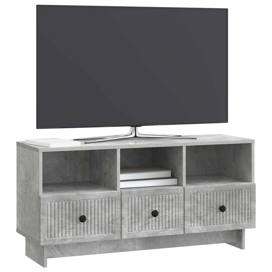 TV-kast met lade Betongrijs 102 x 34,5 x 50 cm Bewerkt hout
