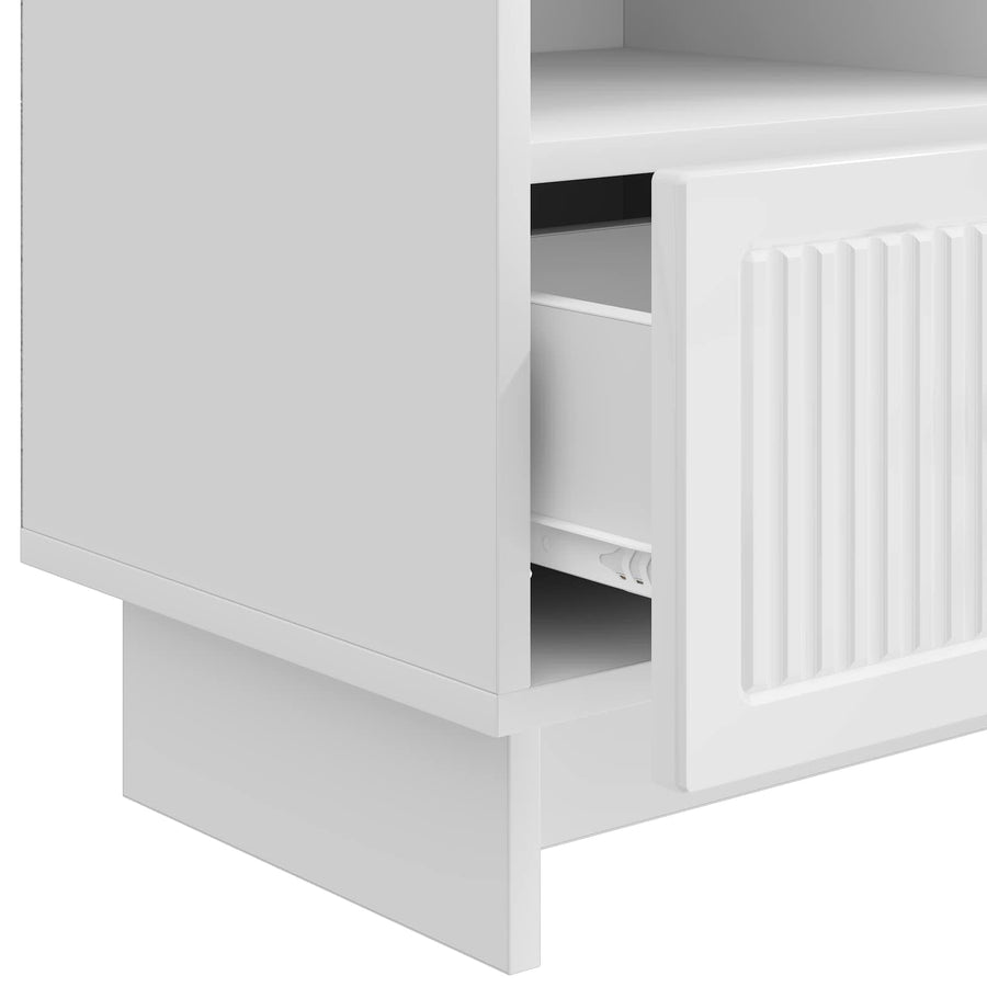 TV-kast met lade Hoogglans Wit 102 x 34,5 x 50 cm Bewerkt hout
