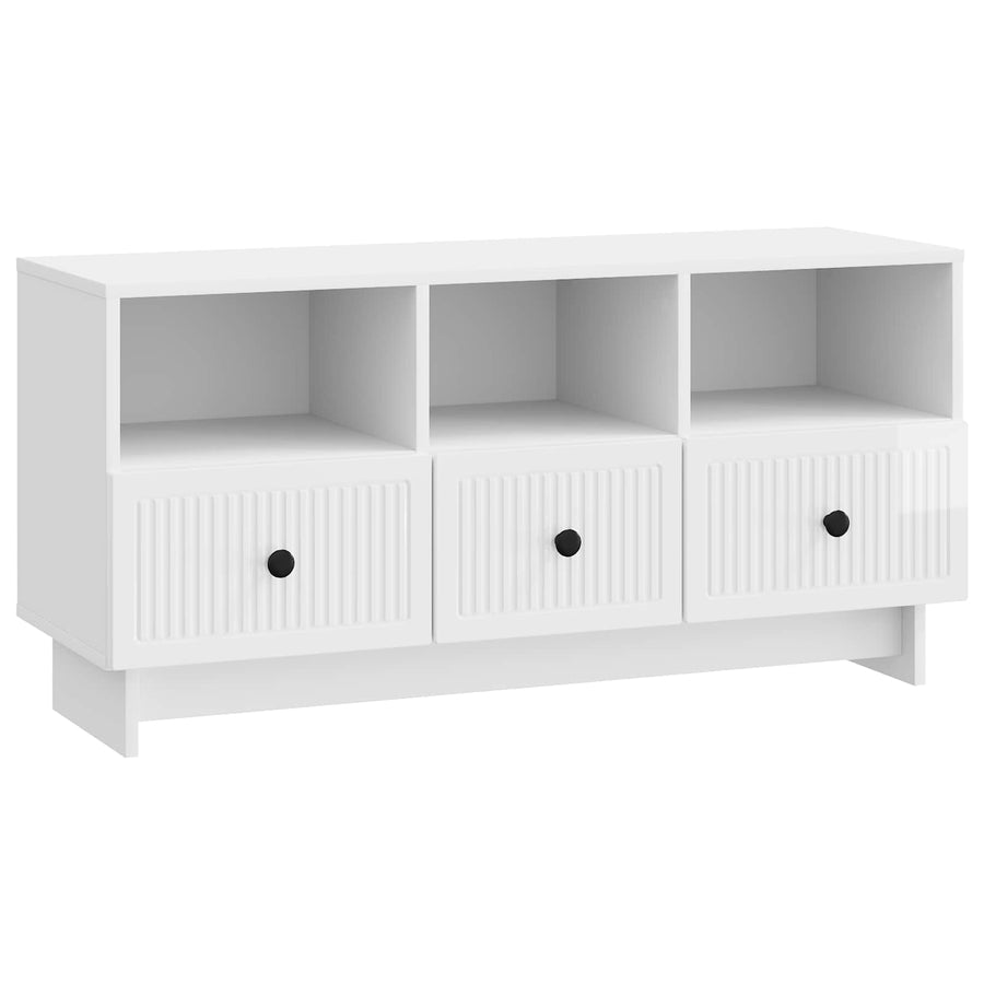 TV-kast met lade Hoogglans Wit 102 x 34,5 x 50 cm Bewerkt hout