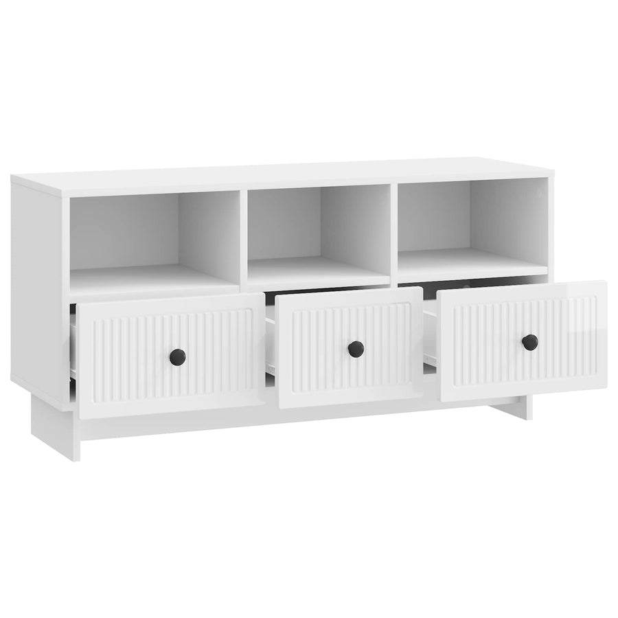 TV-kast met lade Hoogglans Wit 102 x 34,5 x 50 cm Bewerkt hout