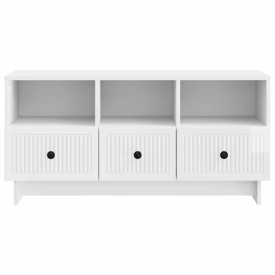 TV-kast met lade Hoogglans Wit 102 x 34,5 x 50 cm Bewerkt hout