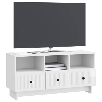 TV-kast met lade Hoogglans Wit 102 x 34,5 x 50 cm Bewerkt hout