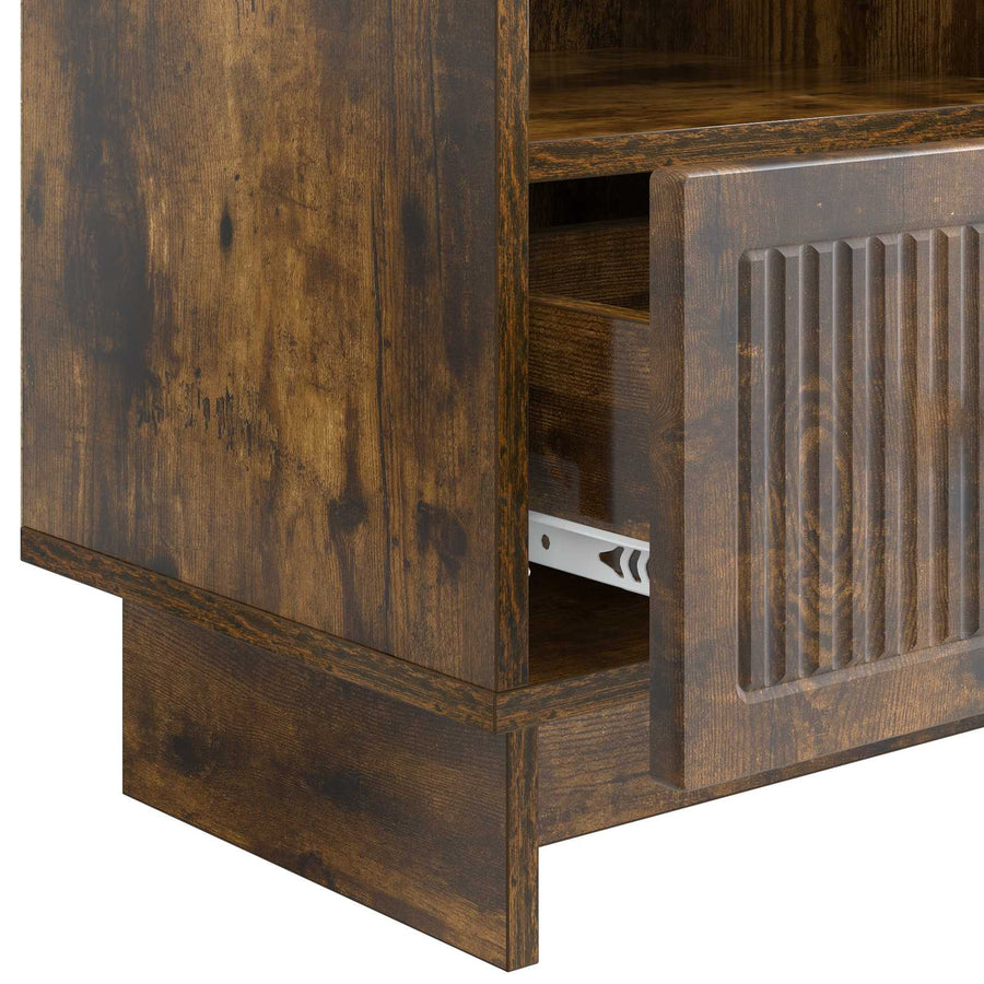 TV-kast met lade Gerookt eiken 102 x 34,5 x 50 cm Bewerkt hout