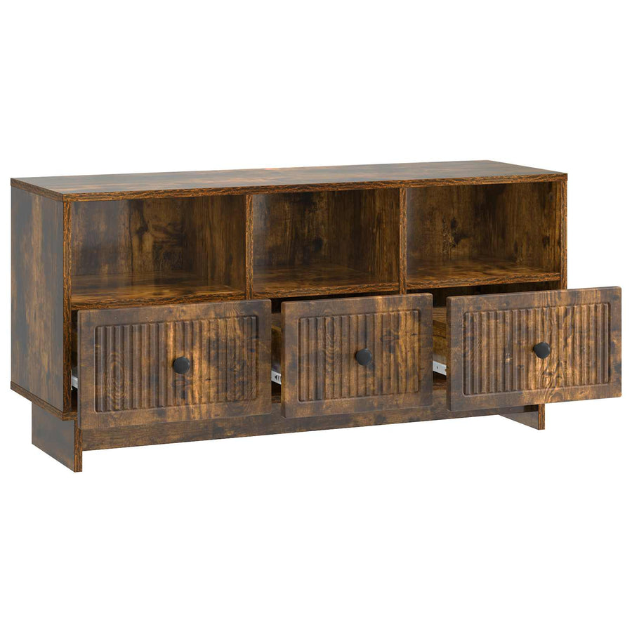 TV-kast met lade Gerookt eiken 102 x 34,5 x 50 cm Bewerkt hout