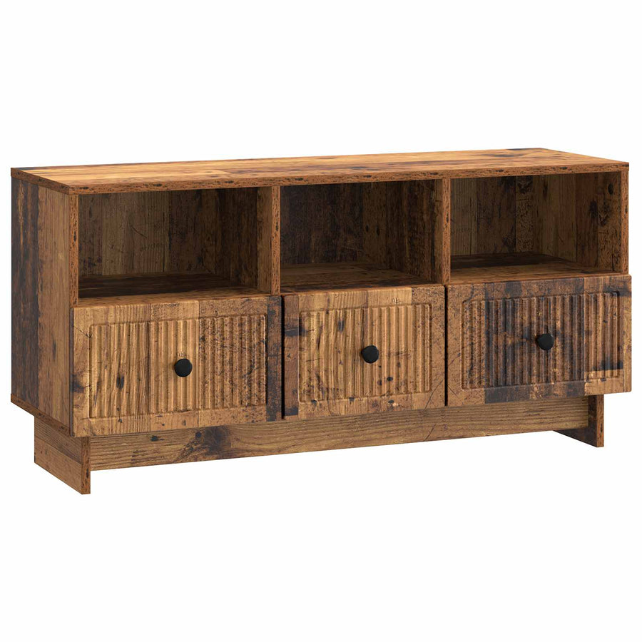 TV-kast met lade Oud hout 102 x 34,5 x 50 cm Bewerkt hout