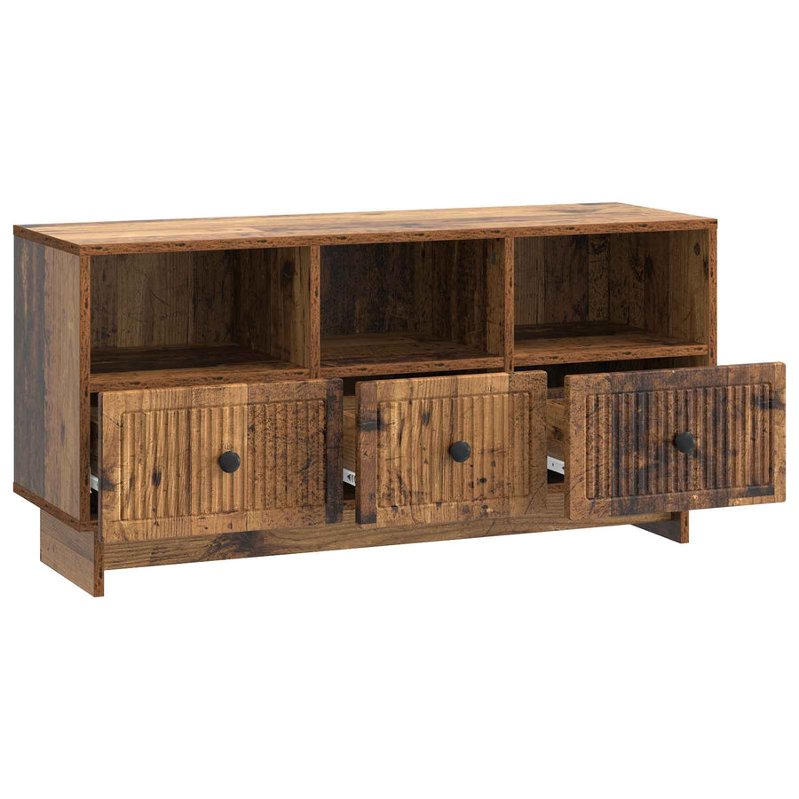 TV-kast met lade Oud hout 102 x 34,5 x 50 cm Bewerkt hout