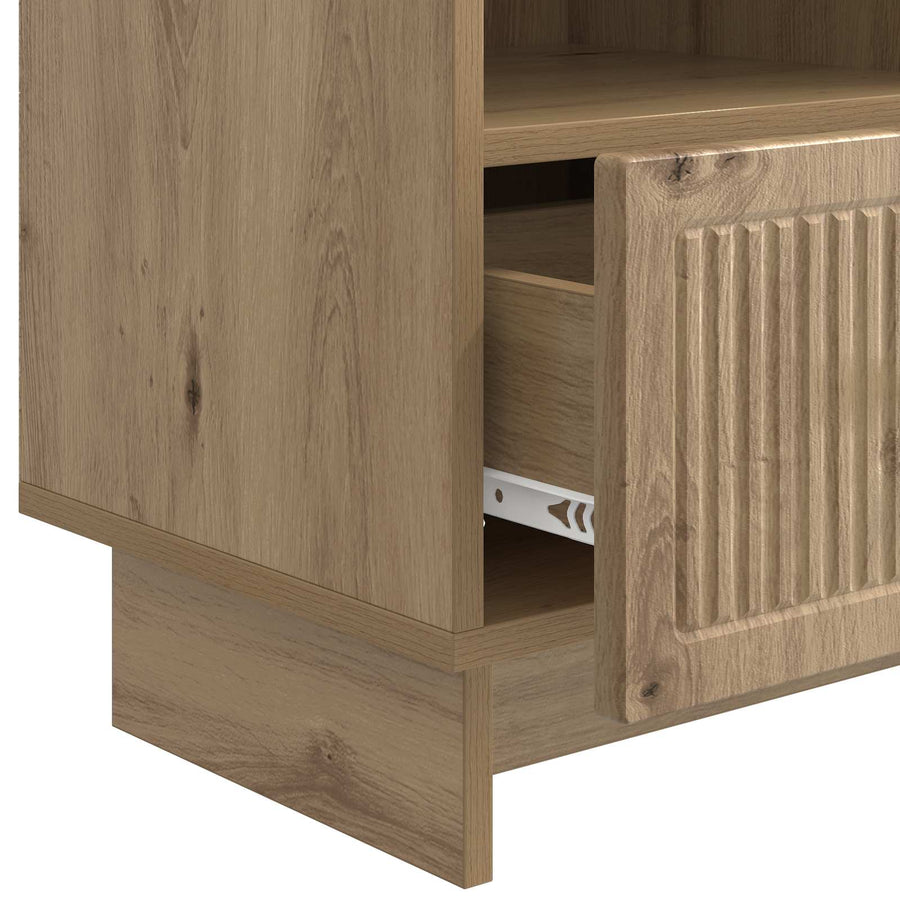 TV-kast Artisanaal eiken 102 x 34,5 x 50 cm Bewerkt hout