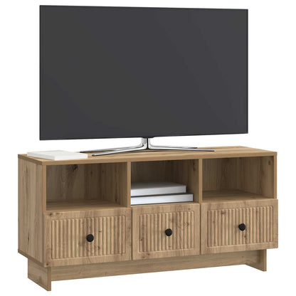 TV-kast Artisanaal eiken 102 x 34,5 x 50 cm Bewerkt hout