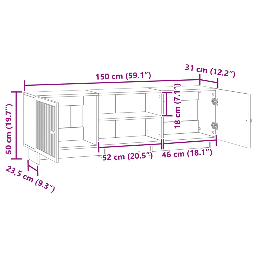 TV-kast Sonoma Eiken 150 x 31 x 50 cm Geconstrueerd hout