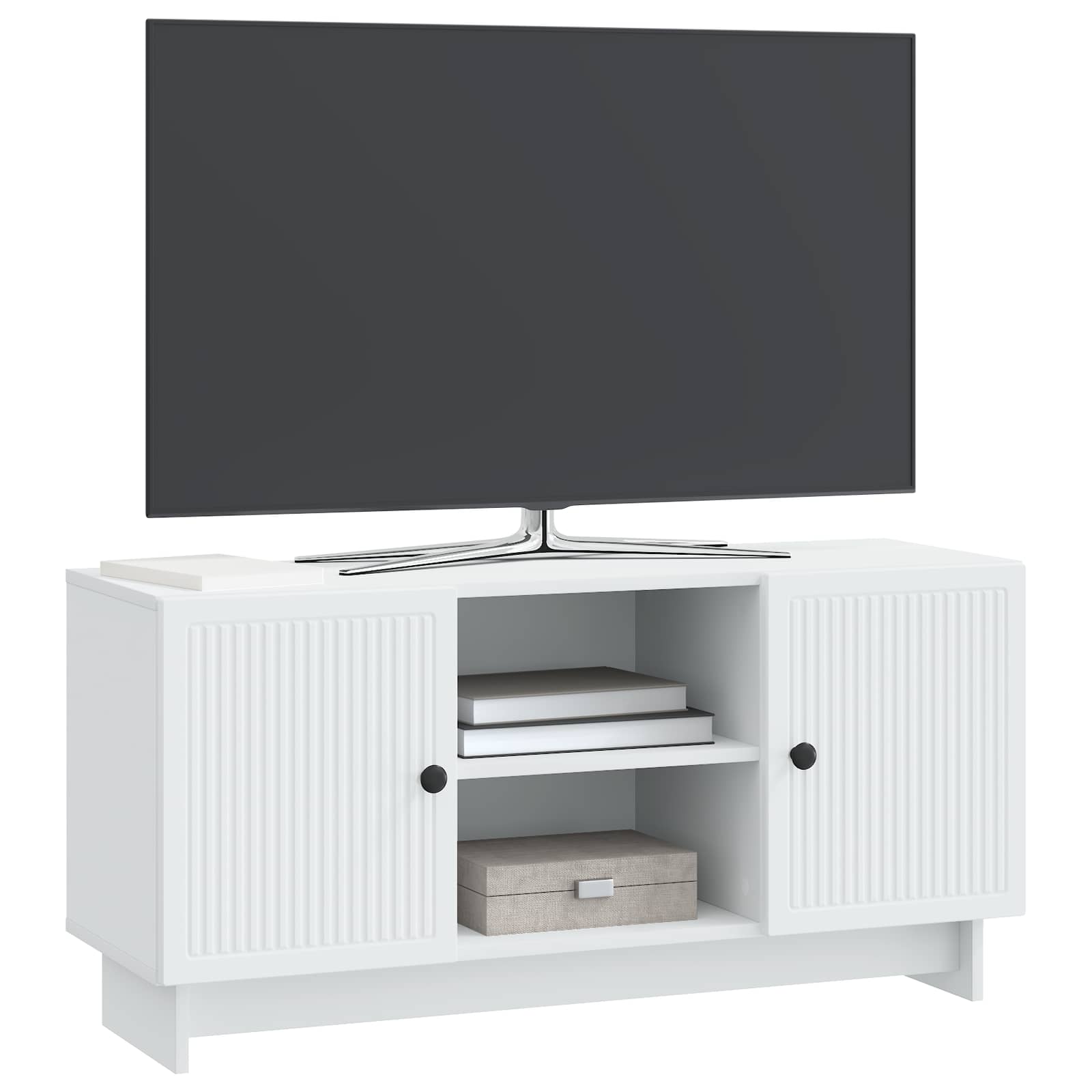 TV-kast 102 x 34,5 x 50 cm Wit Bewerkt hout