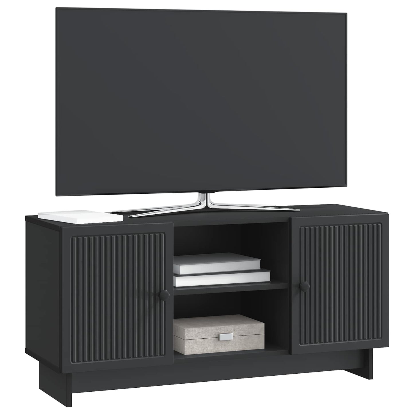 TV-kast Zwart 102 x 34,5 x 50 cm Bewerkt hout