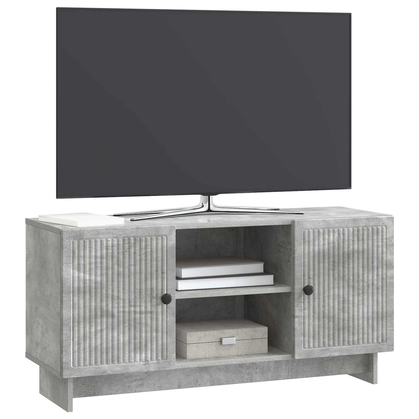 TV-kast Beton Grijs 102 x 34,5 x 50 cm Bewerkt hout