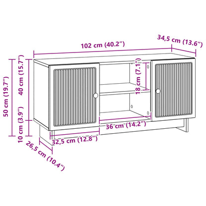 TV-kast Beton Grijs 102 x 34,5 x 50 cm Bewerkt hout
