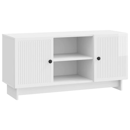 TV-kast Hoogglans wit 102 x 34,5 x 50 cm Bewerkt hout