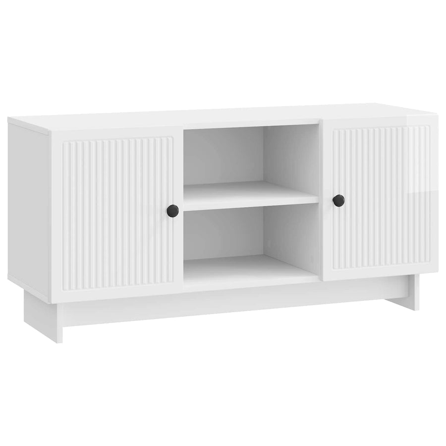 TV-kast Hoogglans wit 102 x 34,5 x 50 cm Bewerkt hout