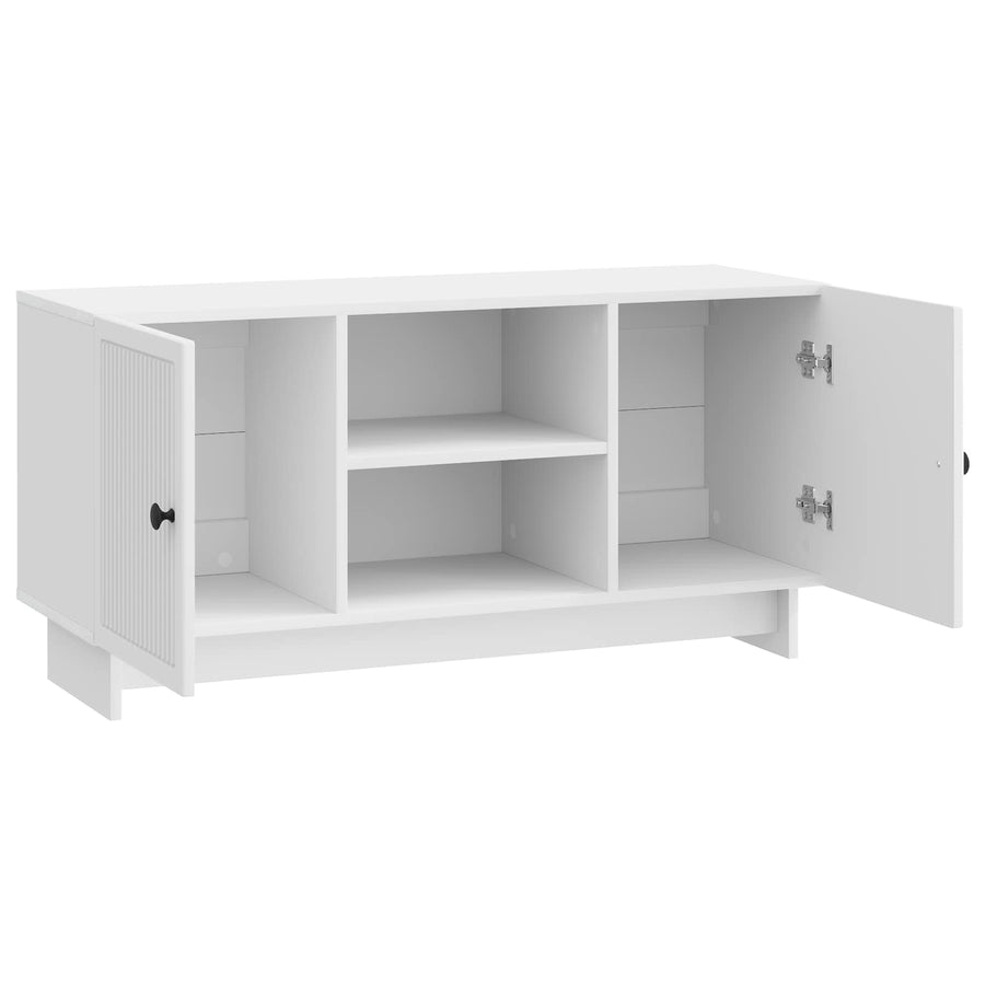 TV-kast Hoogglans wit 102 x 34,5 x 50 cm Bewerkt hout