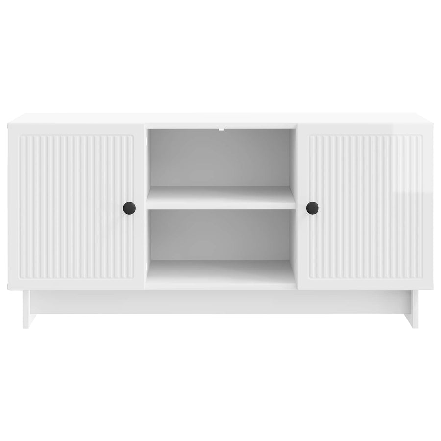 TV-kast Hoogglans wit 102 x 34,5 x 50 cm Bewerkt hout
