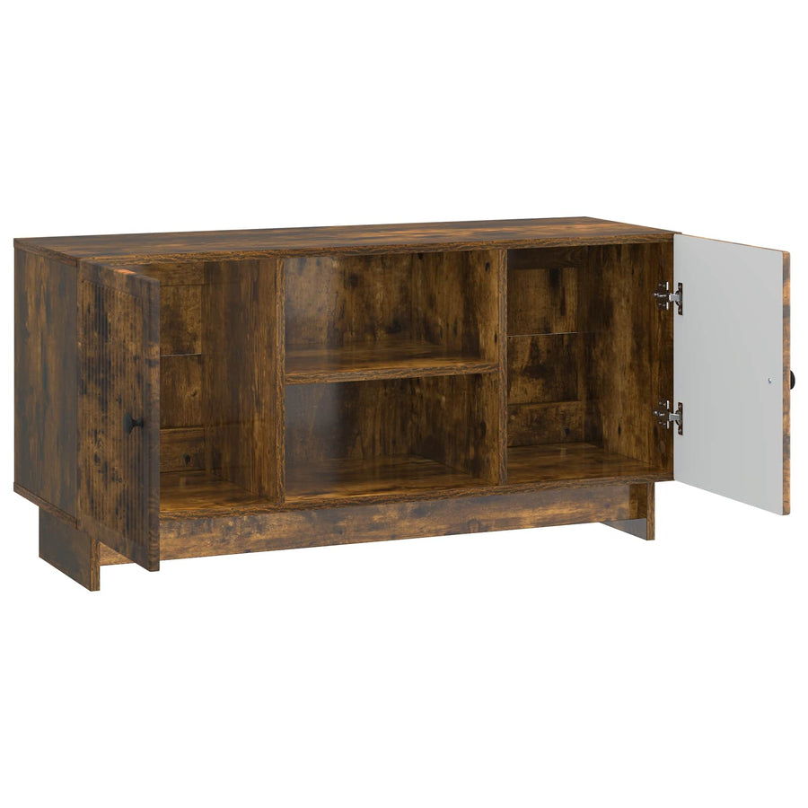 TV-kast Gerookt eiken 102 x 34,5 x 50 cm Bewerkt hout