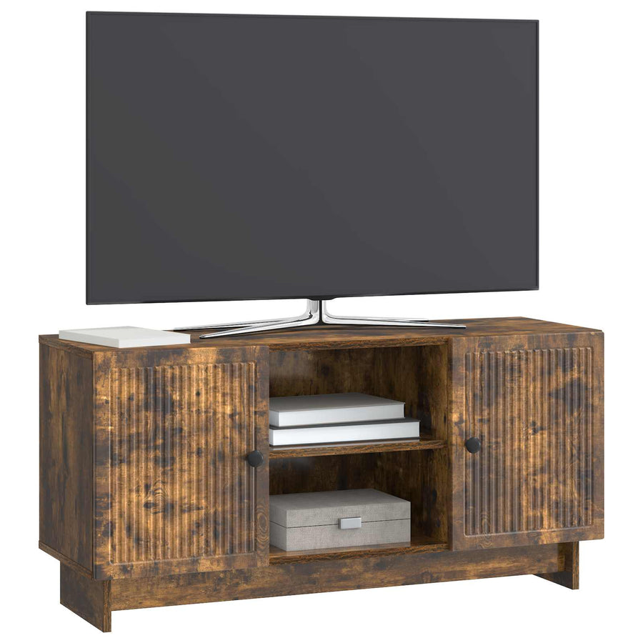TV-kast Gerookt eiken 102 x 34,5 x 50 cm Bewerkt hout