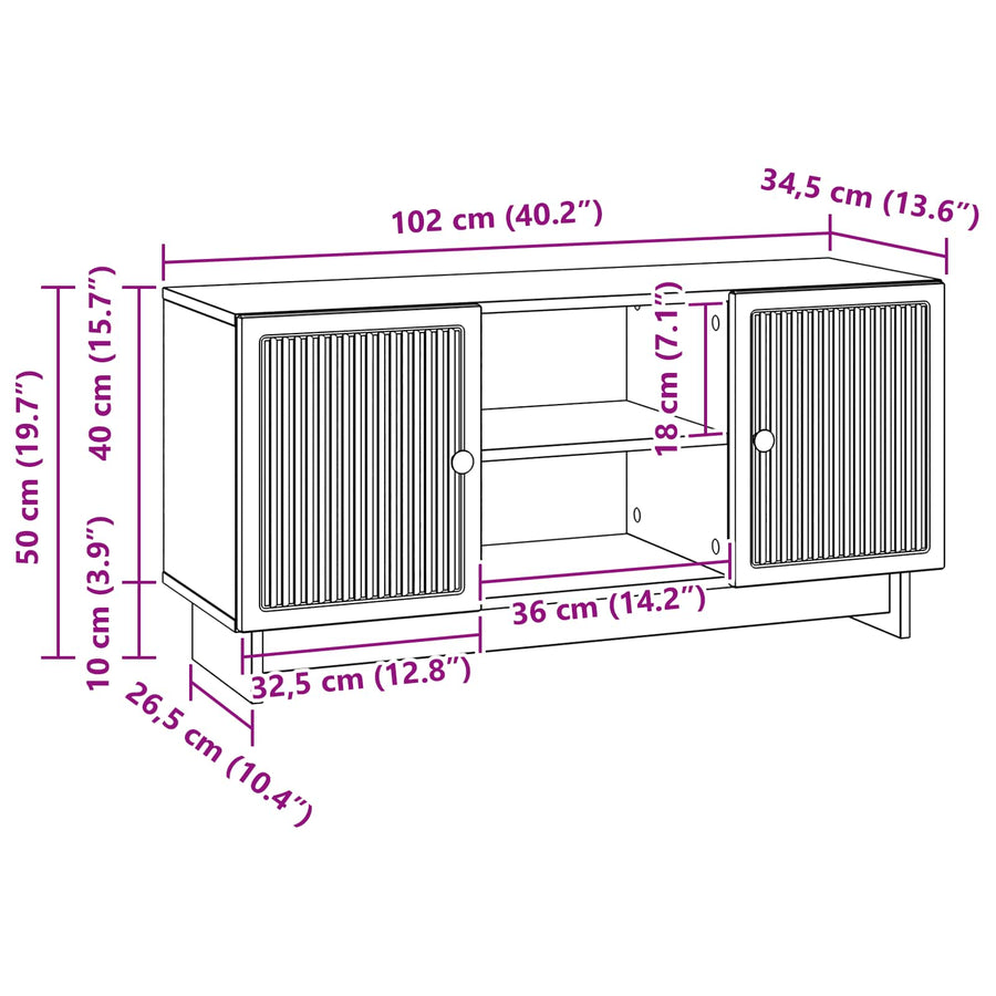 TV-kast Artisan Eiken 102 x 34,5 x 50 cm Bewerkt hout