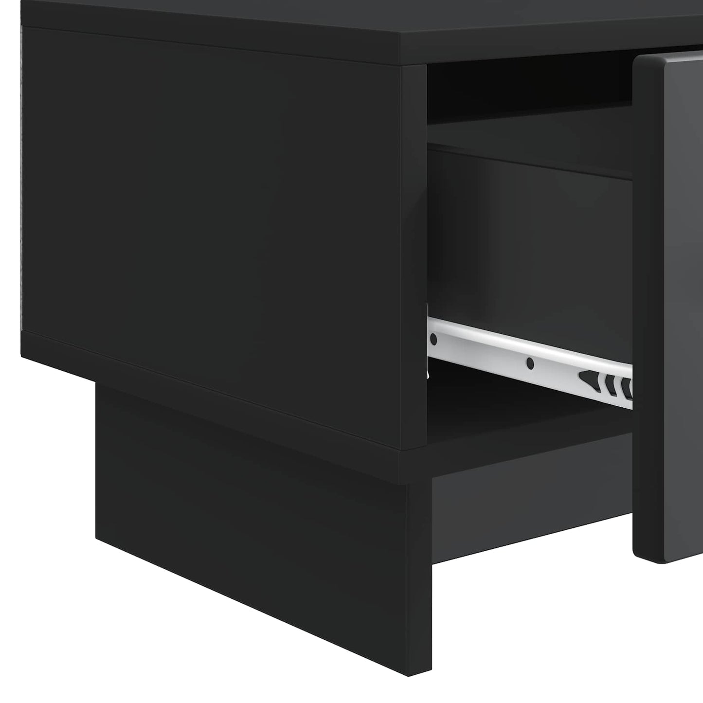 TV-kast met lade Zwart 147 x 34,5 x 30 cm Bewerkt hout