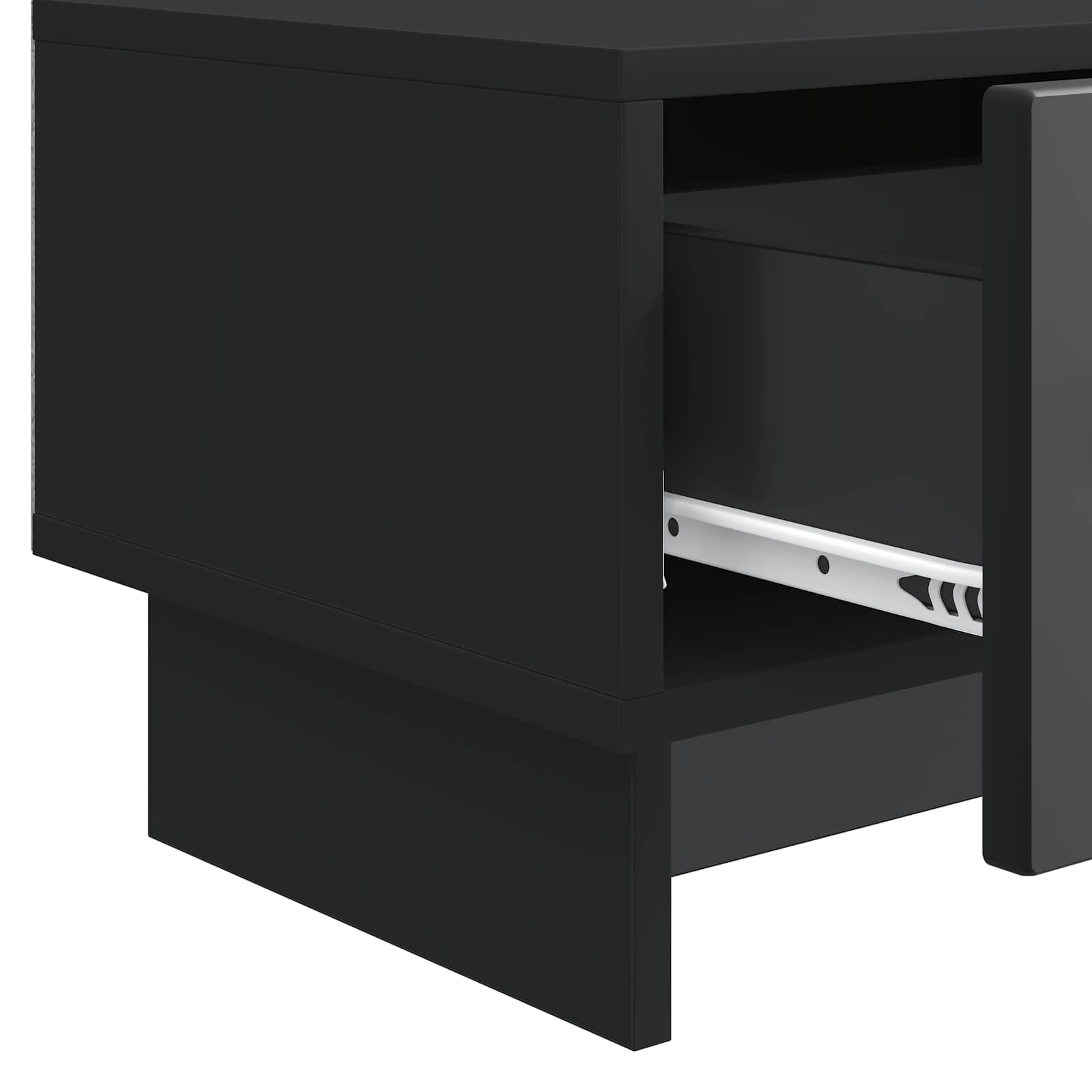 TV-kast met lade Zwart 147 x 34,5 x 30 cm Bewerkt hout