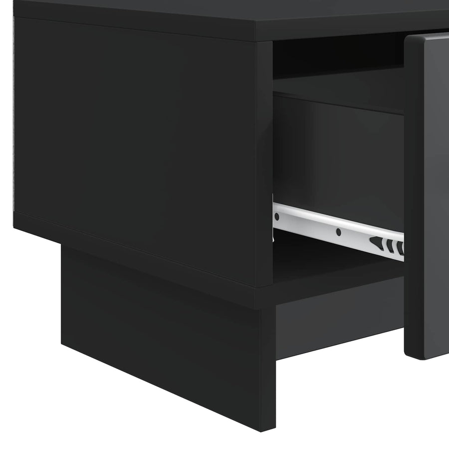 TV-kast met lade Zwart 147 x 34,5 x 30 cm Bewerkt hout