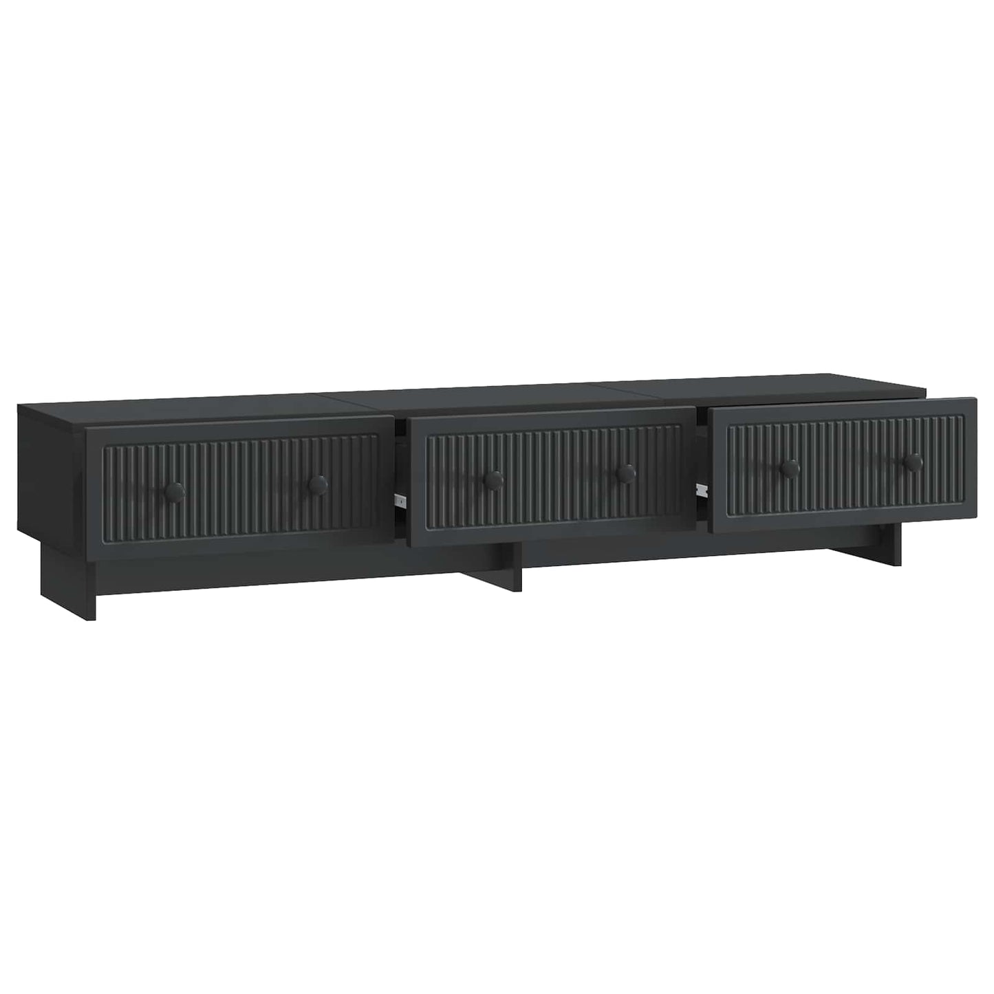 TV-kast met lade Zwart 147 x 34,5 x 30 cm Bewerkt hout