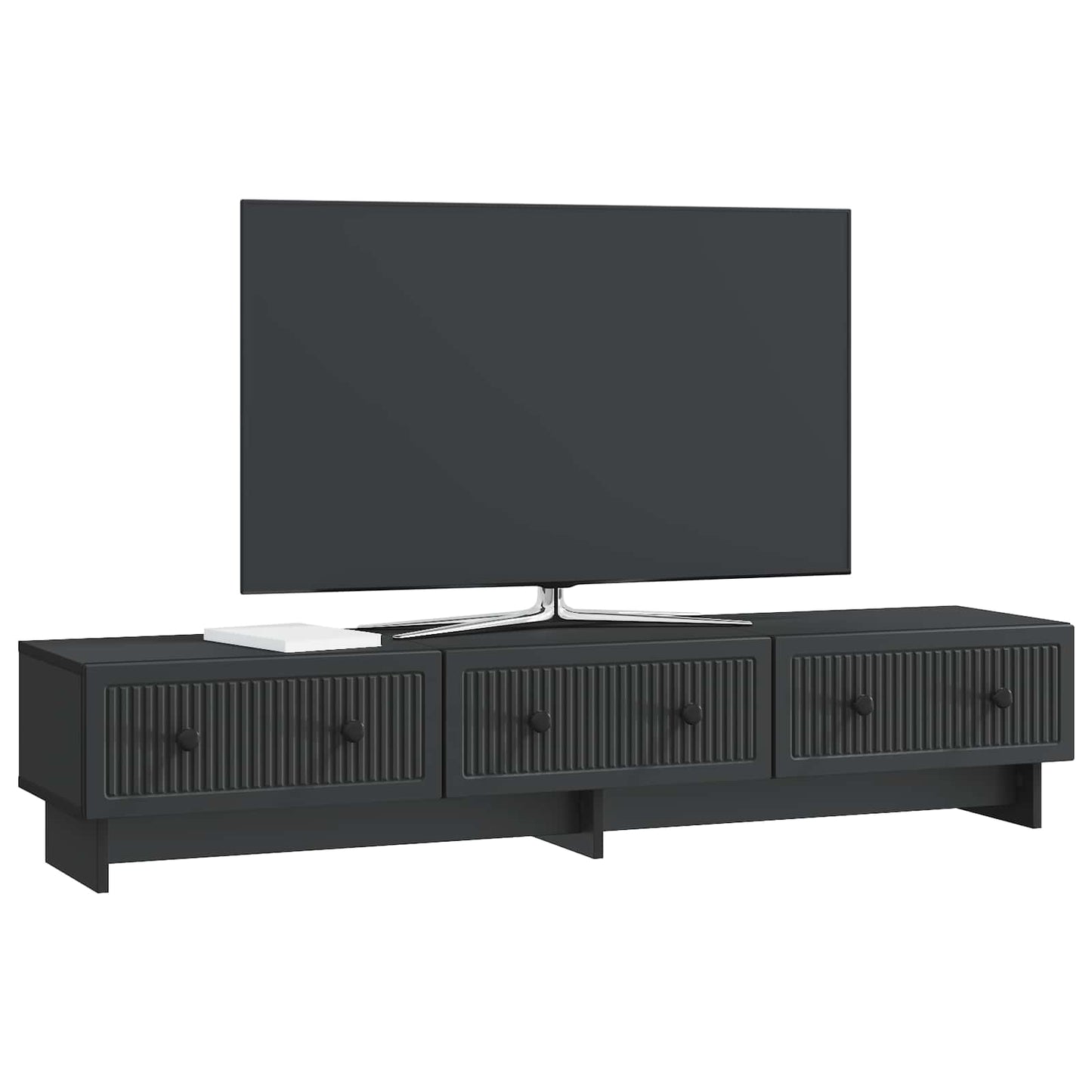 TV-kast met lade Zwart 147 x 34,5 x 30 cm Bewerkt hout