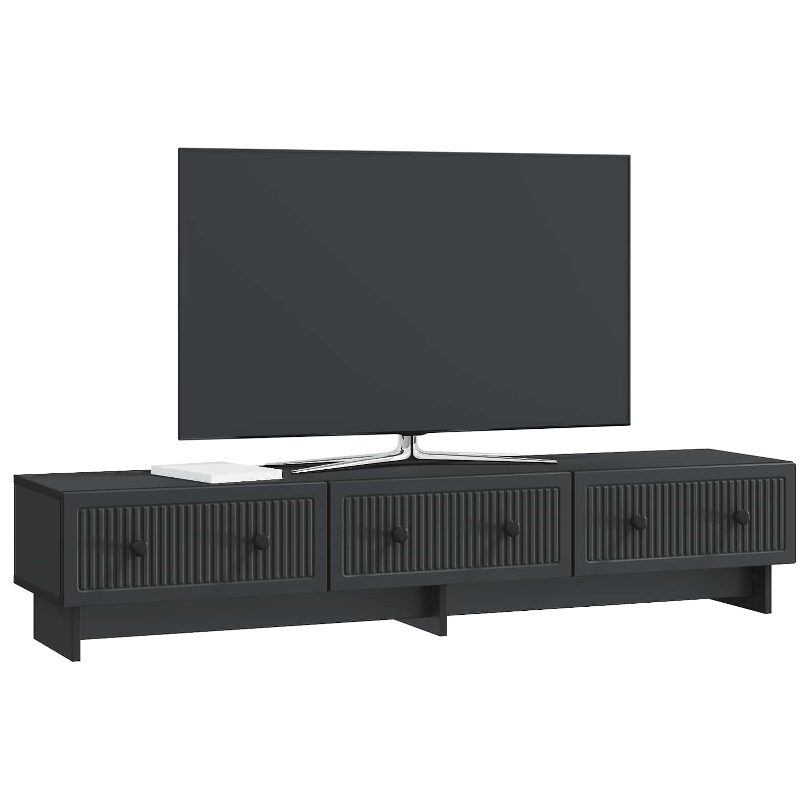 TV-kast met lade Zwart 147 x 34,5 x 30 cm Bewerkt hout