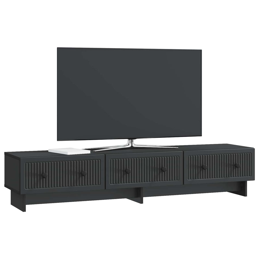 TV-kast met lade Zwart 147 x 34,5 x 30 cm Bewerkt hout