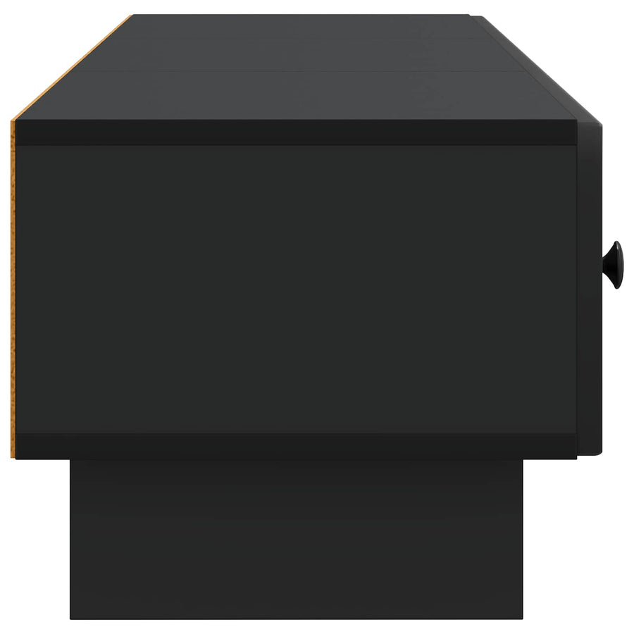 TV-kast met lade Zwart 147 x 34,5 x 30 cm Bewerkt hout