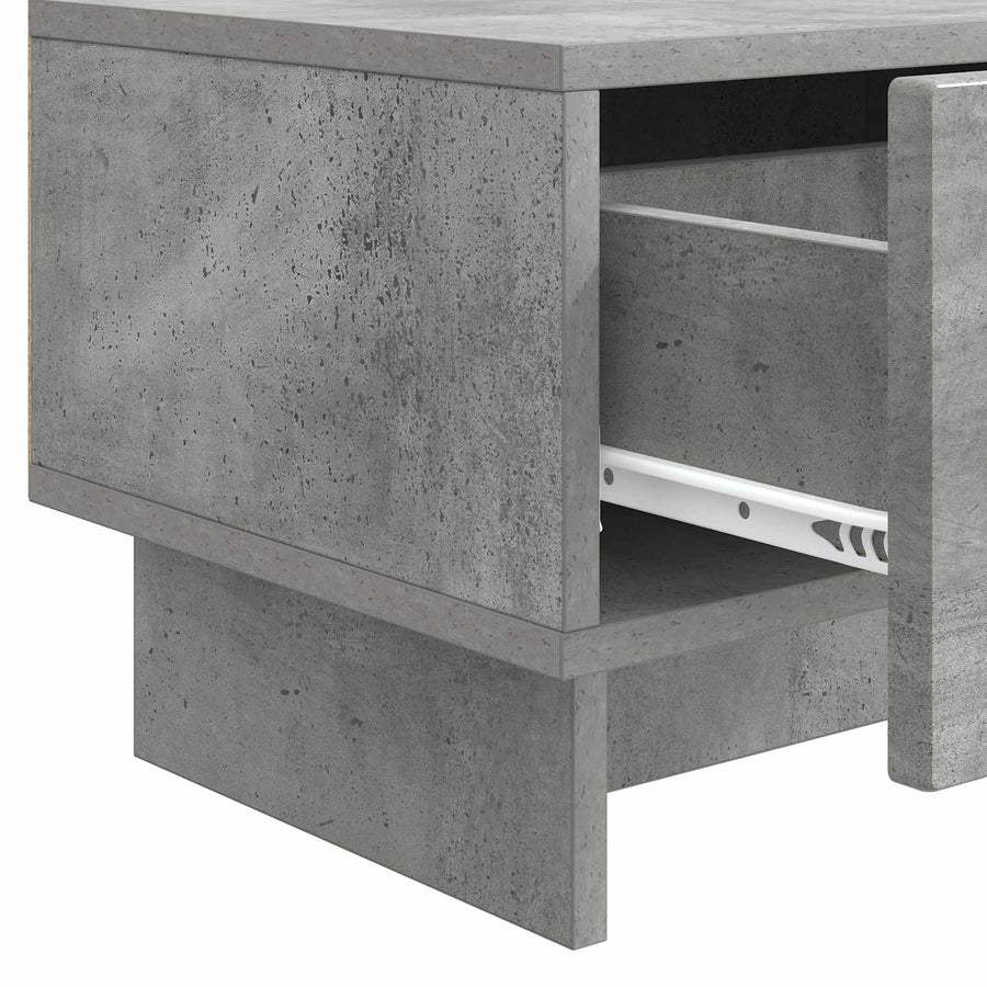 TV-kast met lade Betongrijs 147 x 34,5 x 30 cm Bewerkt hout