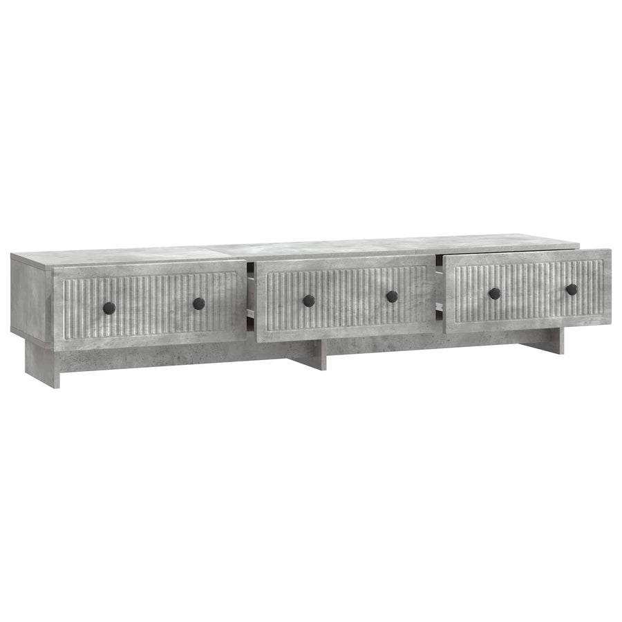 TV-kast met lade Betongrijs 147 x 34,5 x 30 cm Bewerkt hout