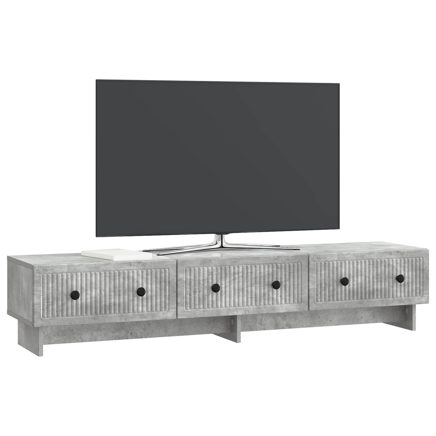 TV-kast met lade Betongrijs 147 x 34,5 x 30 cm Bewerkt hout