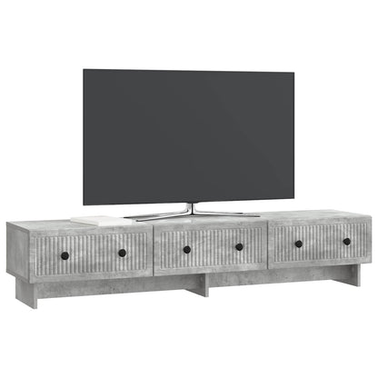 TV-kast met lade Betongrijs 147 x 34,5 x 30 cm Bewerkt hout